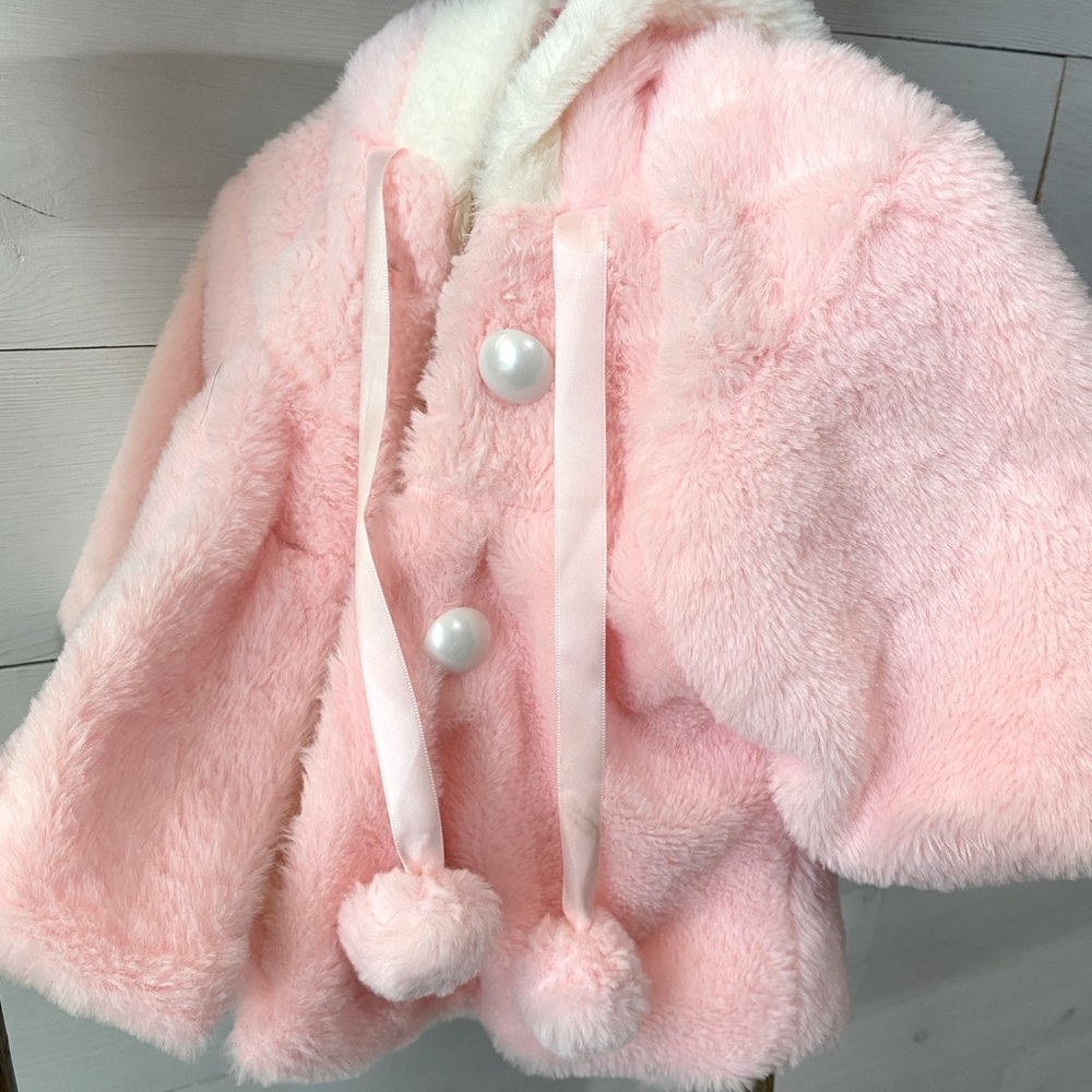Fuzzy pink Bunny Ear jacket